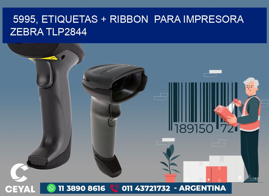 5995, etiquetas + ribbon  para impresora zebra TLP2844