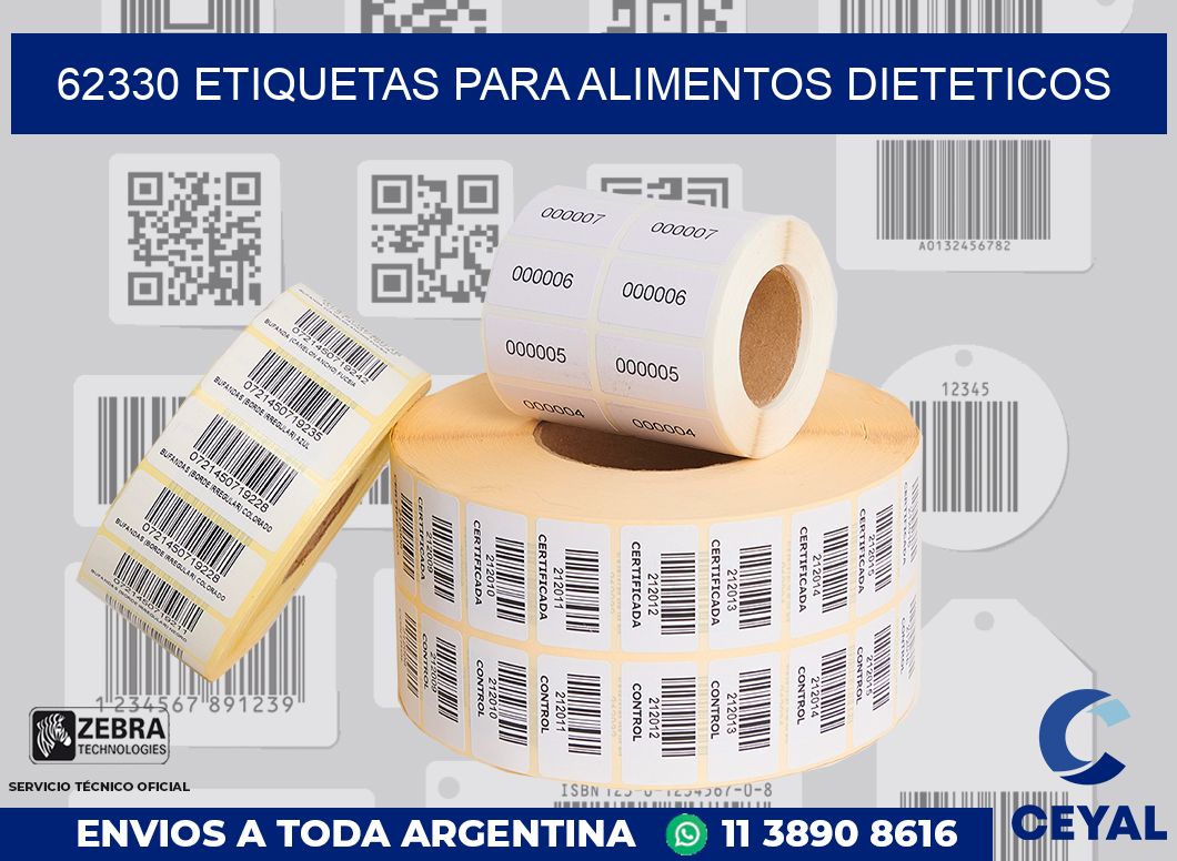 62330 ETIQUETAS PARA ALIMENTOS DIETETICOS