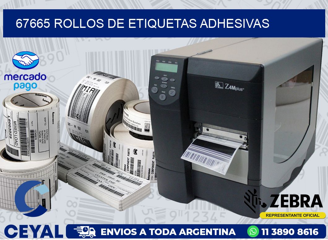 67665 ROLLOS DE ETIQUETAS ADHESIVAS