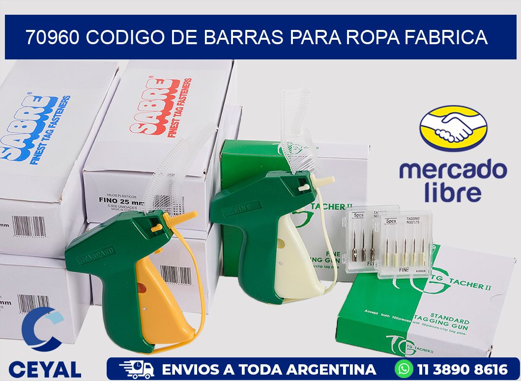 70960 CODIGO DE BARRAS PARA ROPA FABRICA