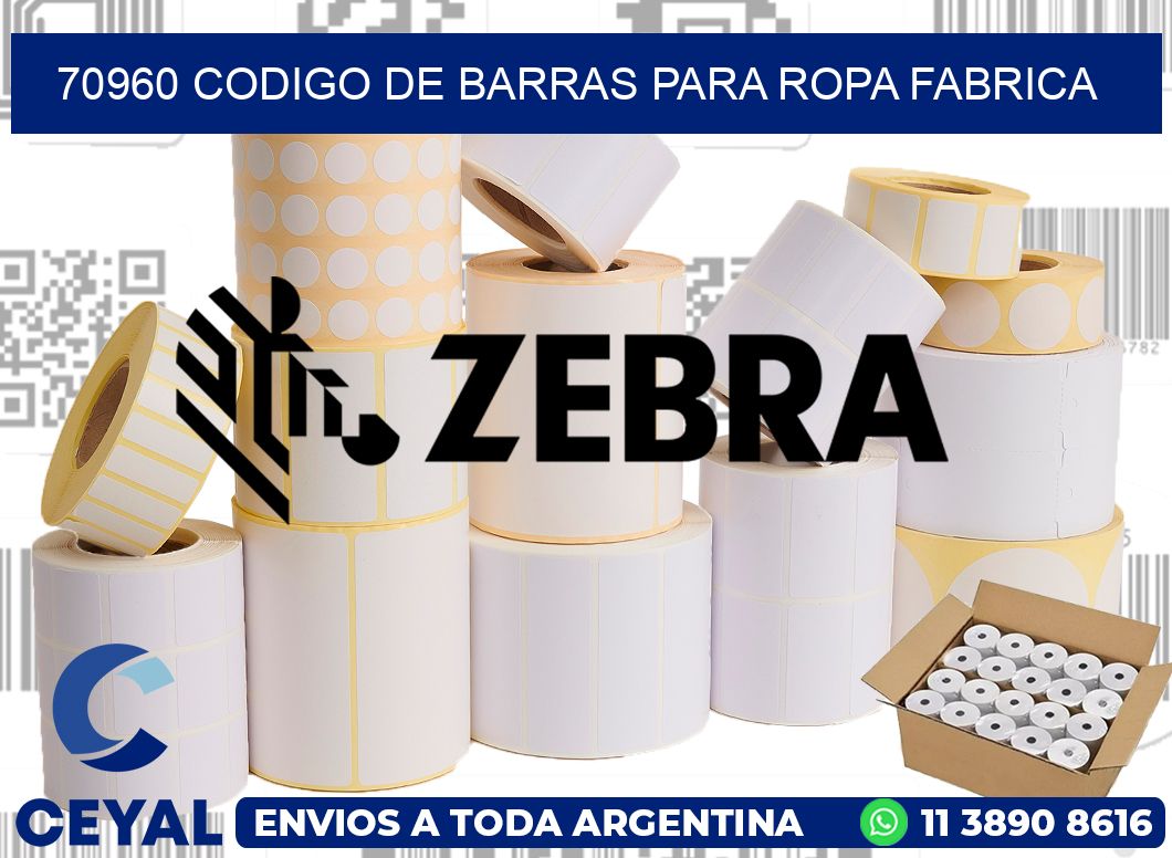 70960 CODIGO DE BARRAS PARA ROPA FABRICA