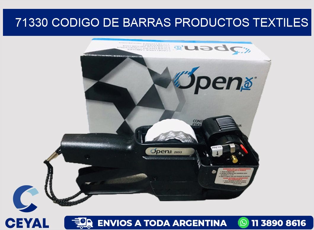 71330 CODIGO DE BARRAS PRODUCTOS TEXTILES