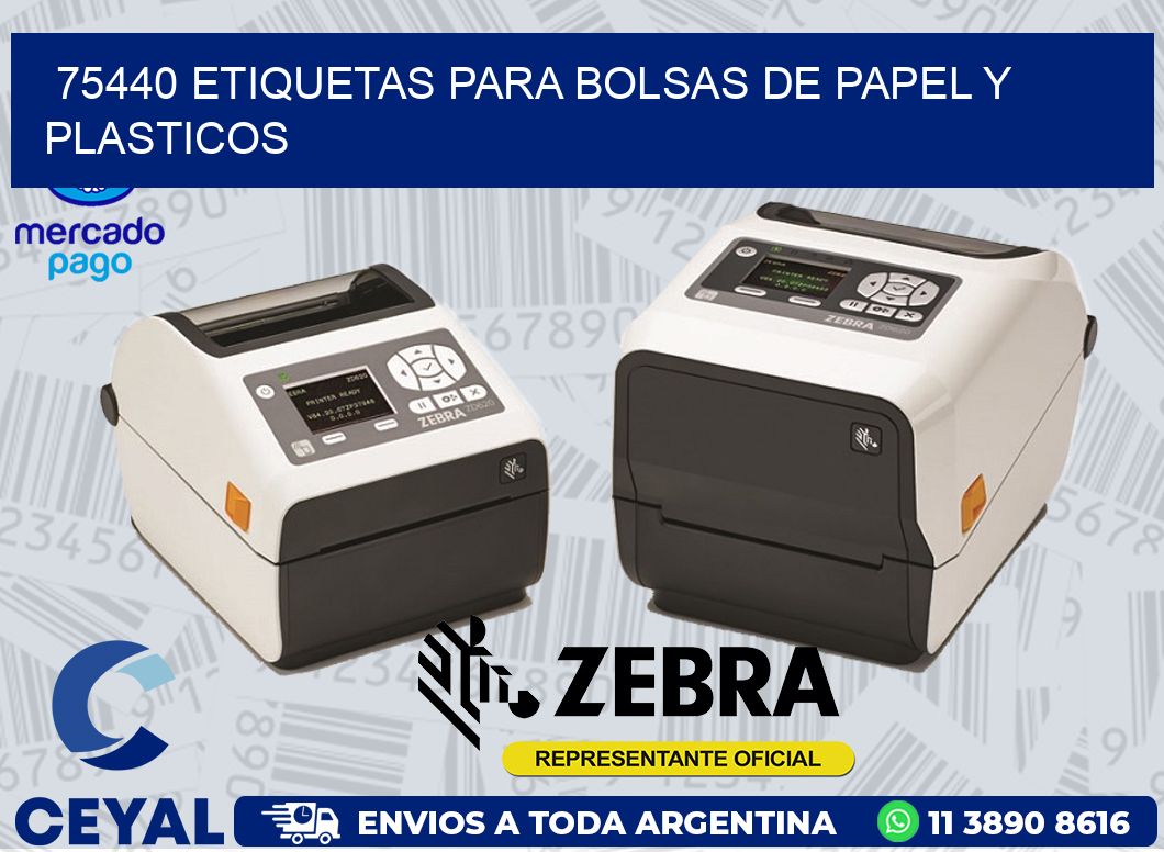 75440 ETIQUETAS PARA BOLSAS DE PAPEL Y PLASTICOS