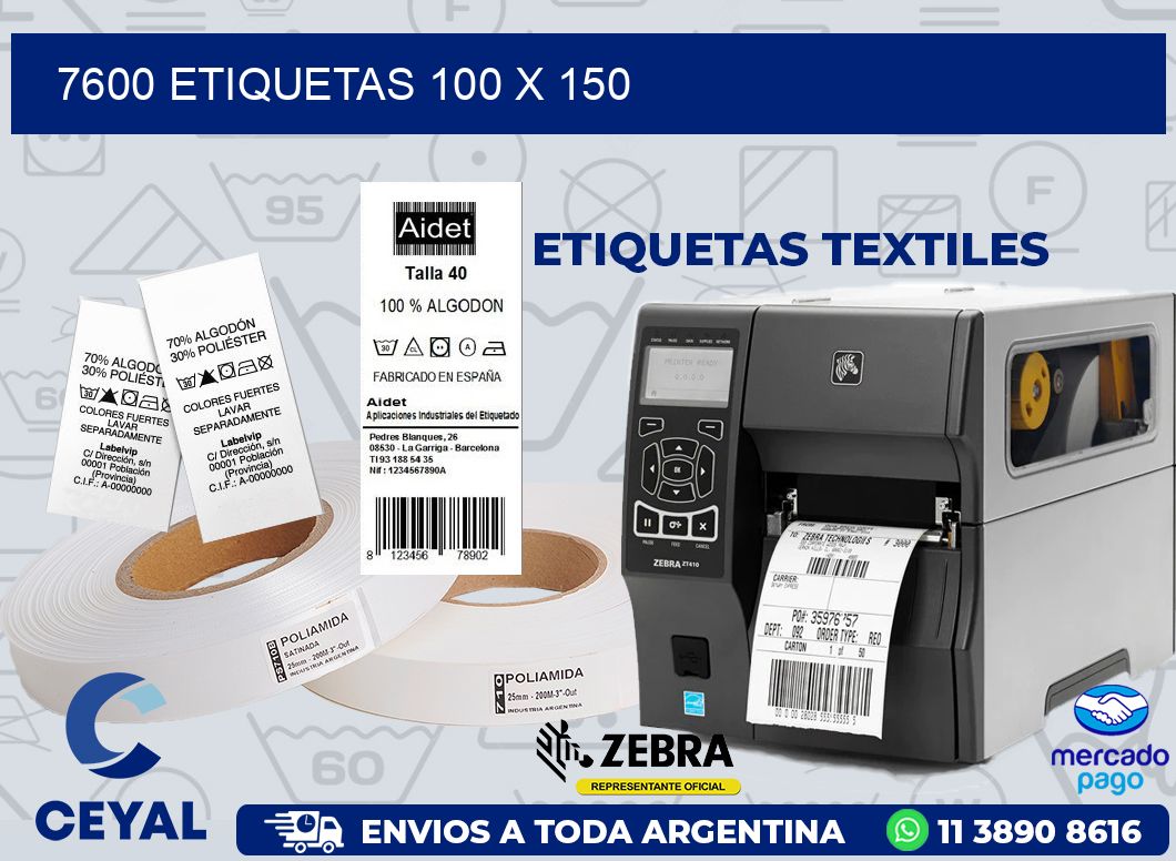 7600 ETIQUETAS 100 X 150