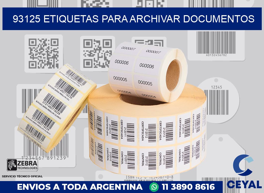 93125 ETIQUETAS PARA ARCHIVAR DOCUMENTOS