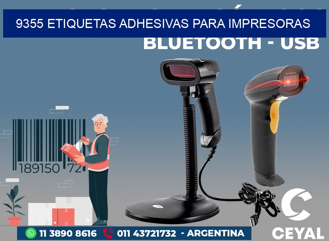 9355 ETIQUETAS ADHESIVAS PARA IMPRESORAS