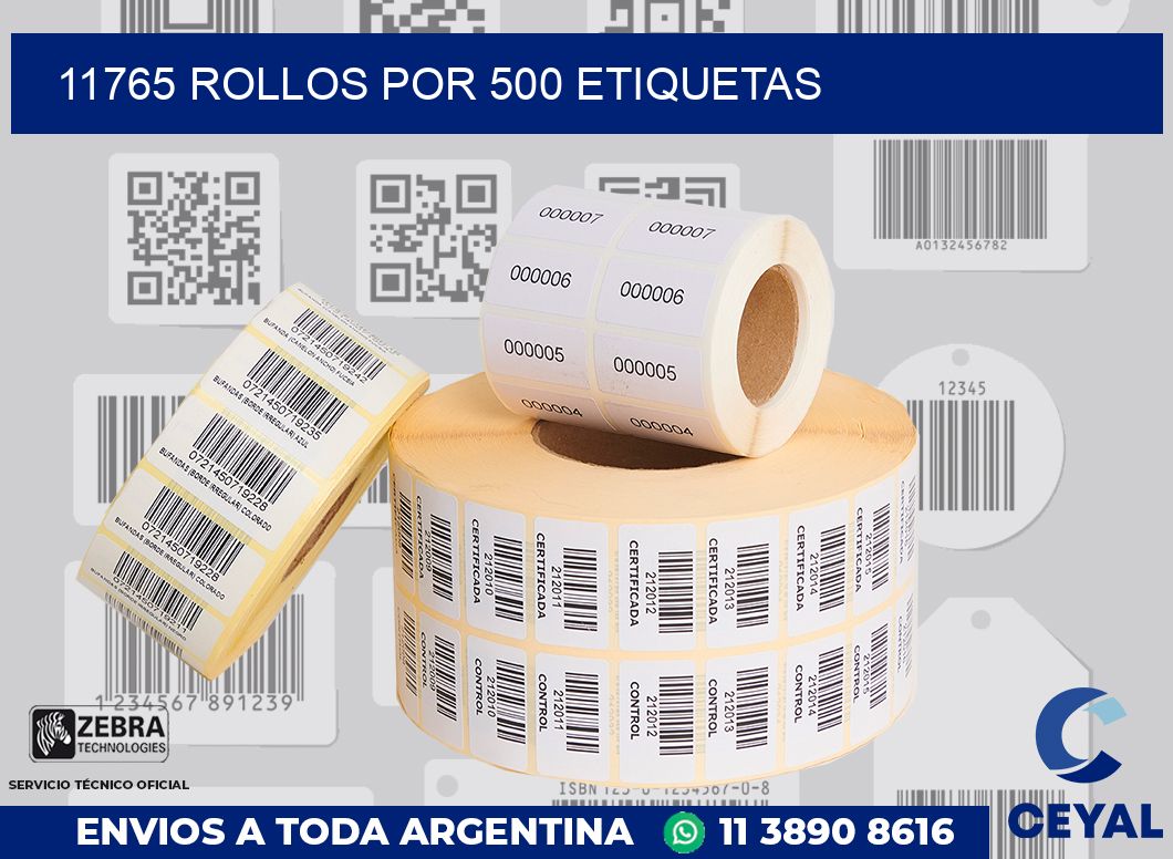 11765 Rollos por 500 etiquetas