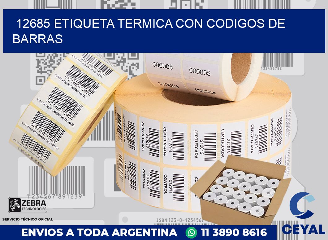 12685 ETIQUETA TERMICA CON CODIGOS DE BARRAS