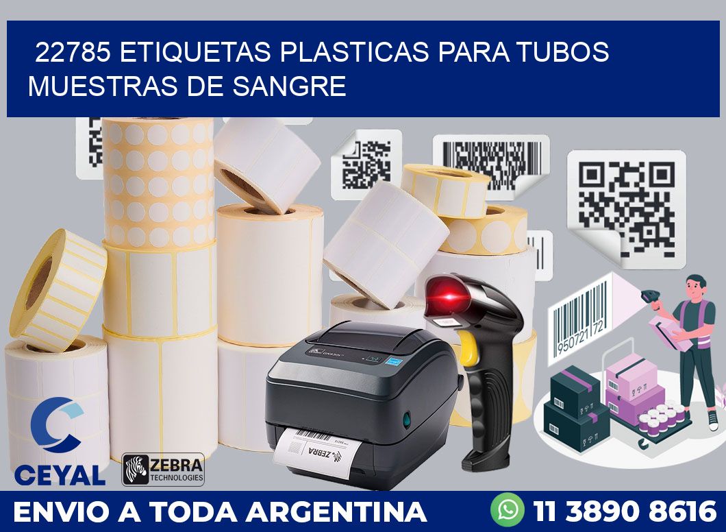 22785 ETIQUETAS PLASTICAS PARA TUBOS MUESTRAS DE SANGRE