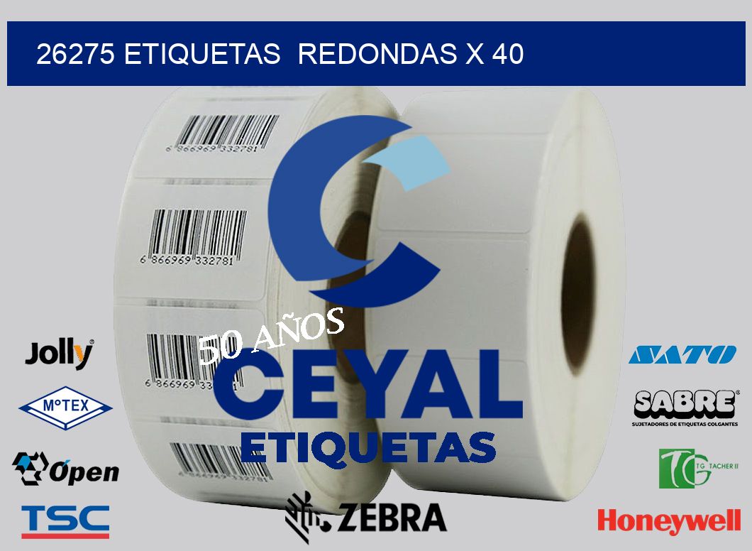 26275 etiquetas  redondas x 40