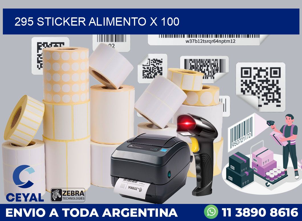 295 sticker alimento x 100