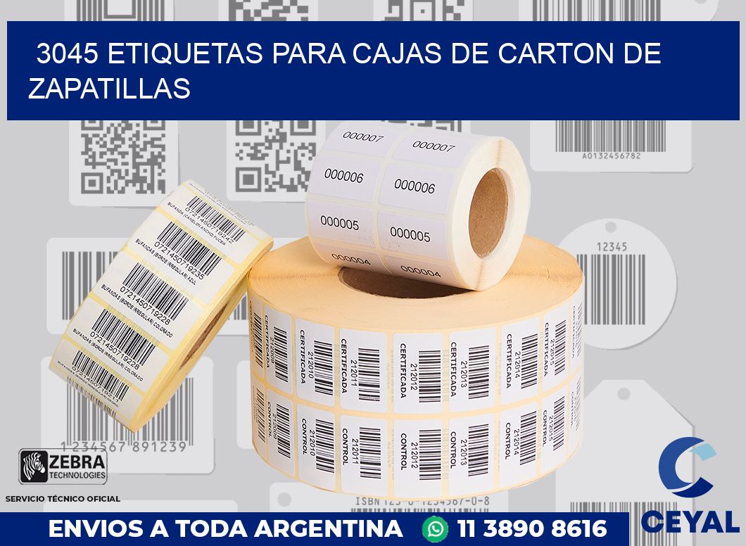 3045 ETIQUETAS PARA CAJAS DE CARTON DE ZAPATILLAS