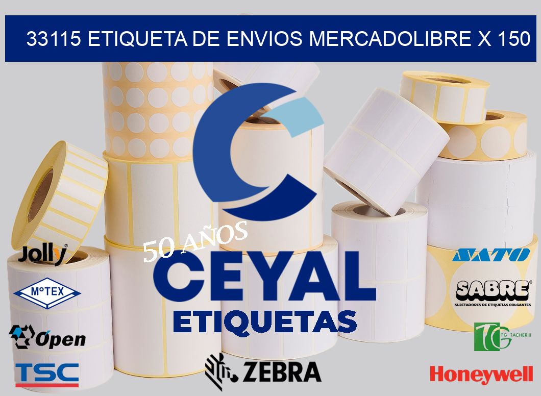 33115 etiqueta de envios mercadolibre x 150