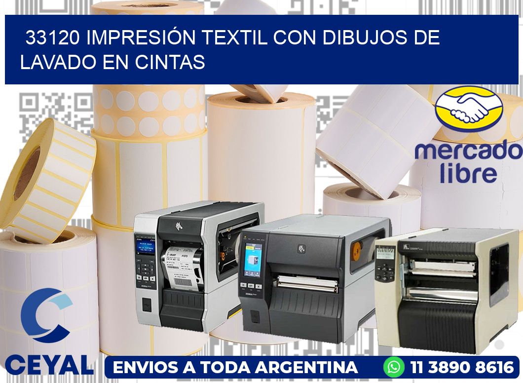 33120 IMPRESIÓN TEXTIL CON DIBUJOS DE LAVADO EN CINTAS