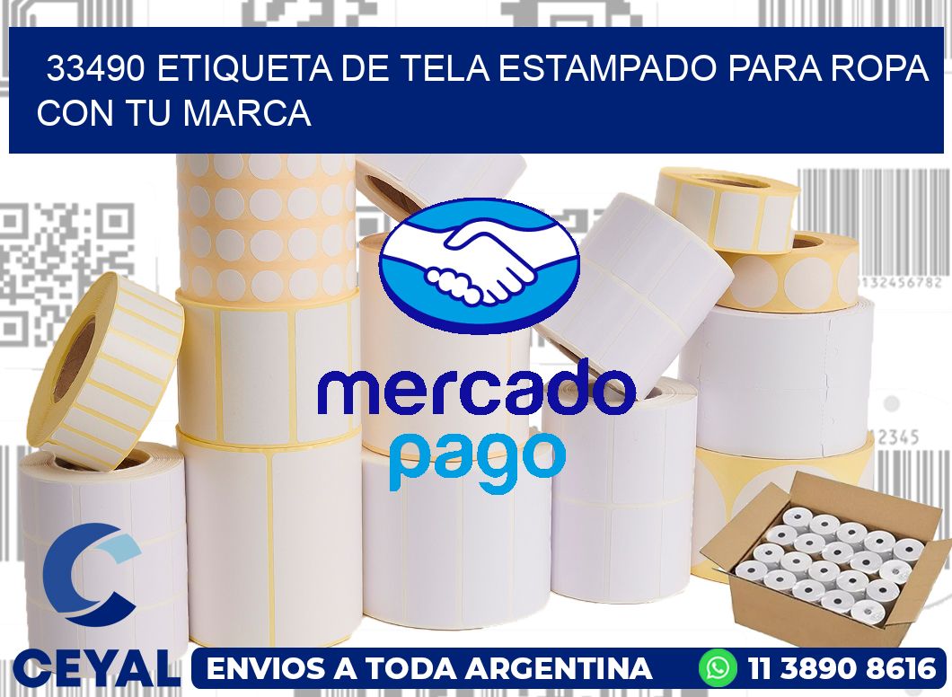 33490 ETIQUETA DE TELA ESTAMPADO PARA ROPA CON TU MARCA