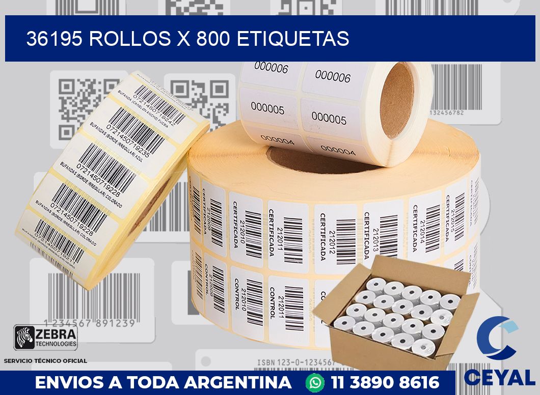 36195 Rollos x 800 etiquetas