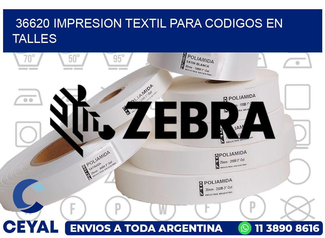 36620 IMPRESION TEXTIL PARA CODIGOS EN TALLES