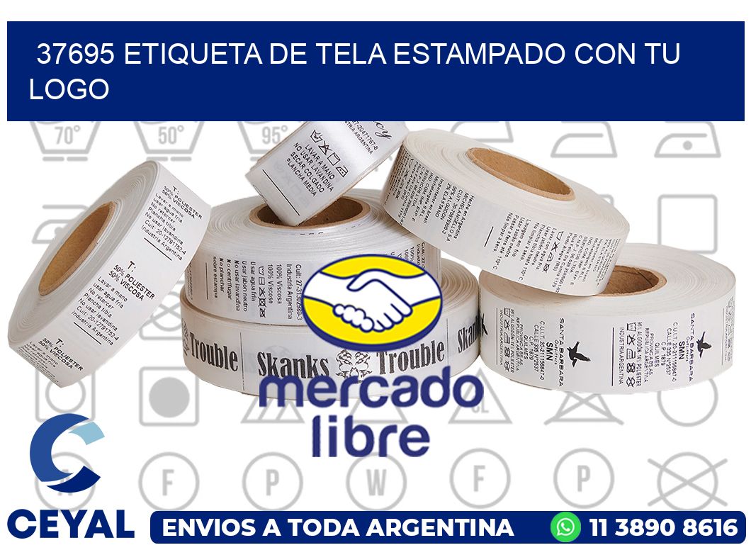 37695 ETIQUETA DE TELA ESTAMPADO CON TU LOGO