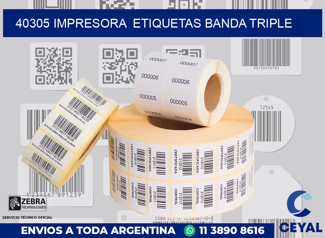 40305 impresora  etiquetas banda triple
