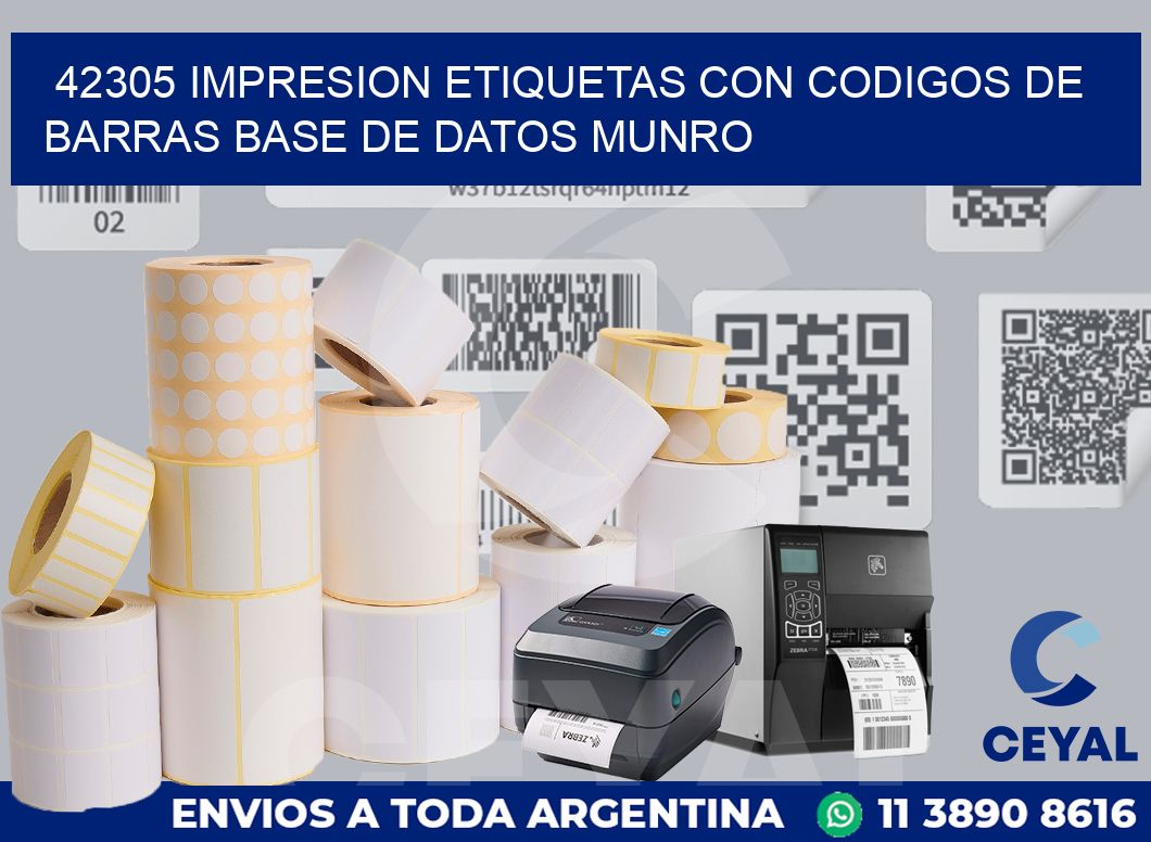 42305 IMPRESION ETIQUETAS CON CODIGOS DE BARRAS BASE DE DATOS MUNRO