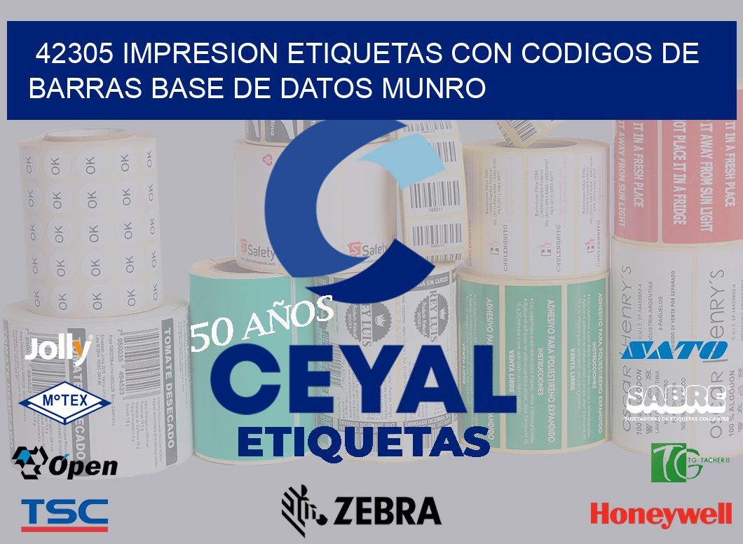 42305 IMPRESION ETIQUETAS CON CODIGOS DE BARRAS BASE DE DATOS MUNRO