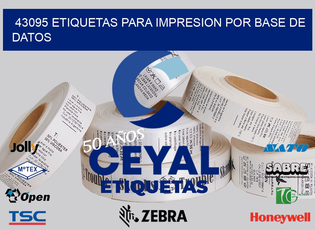 43095 ETIQUETAS PARA IMPRESION POR BASE DE DATOS