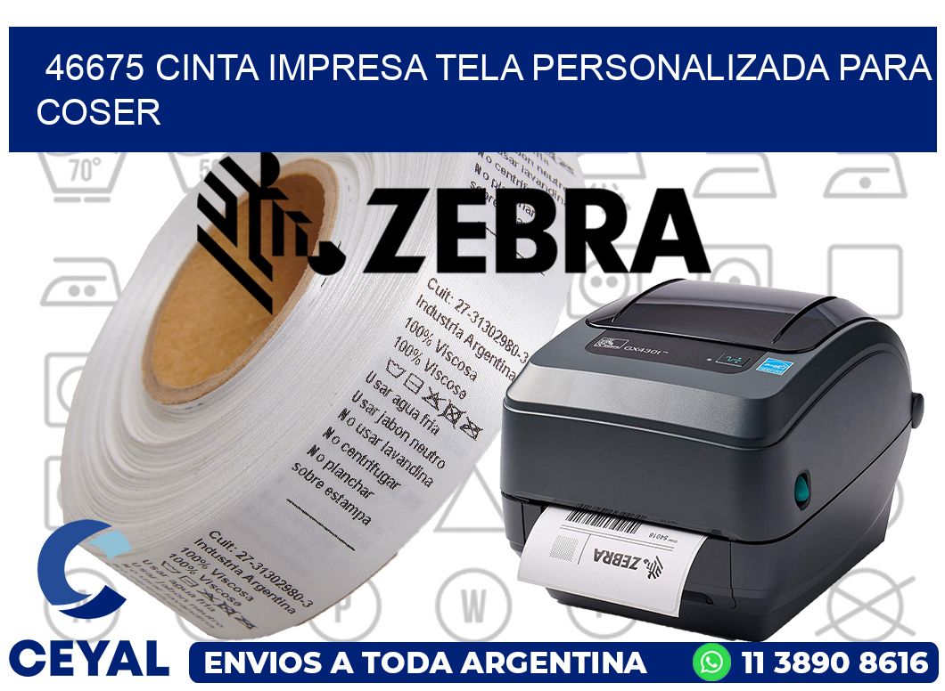 46675 CINTA IMPRESA TELA PERSONALIZADA PARA COSER