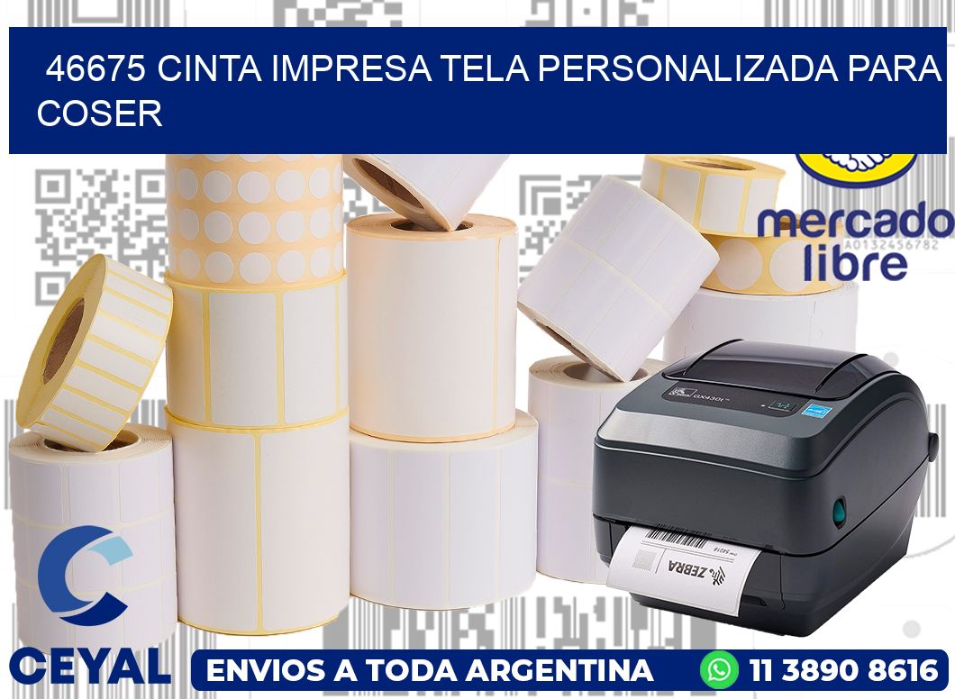 46675 CINTA IMPRESA TELA PERSONALIZADA PARA COSER