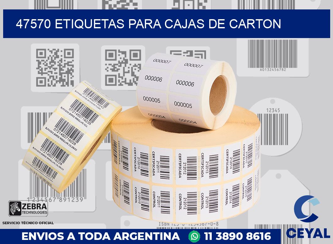 47570 ETIQUETAS PARA CAJAS DE CARTON