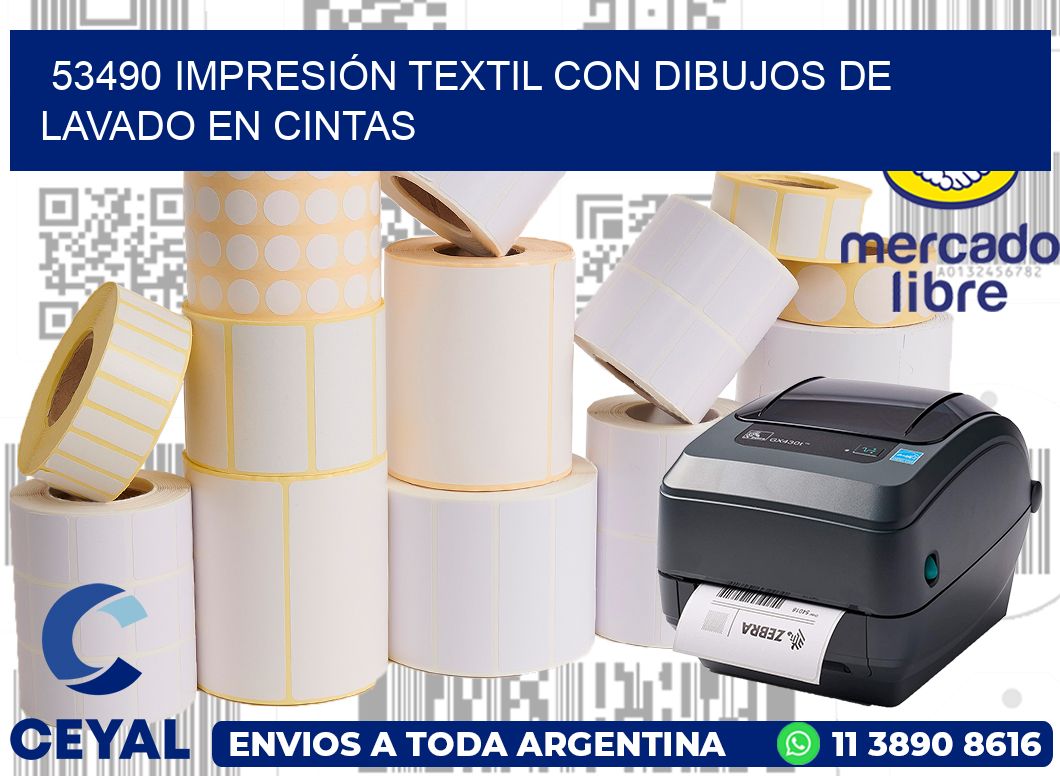 53490 IMPRESIÓN TEXTIL CON DIBUJOS DE LAVADO EN CINTAS