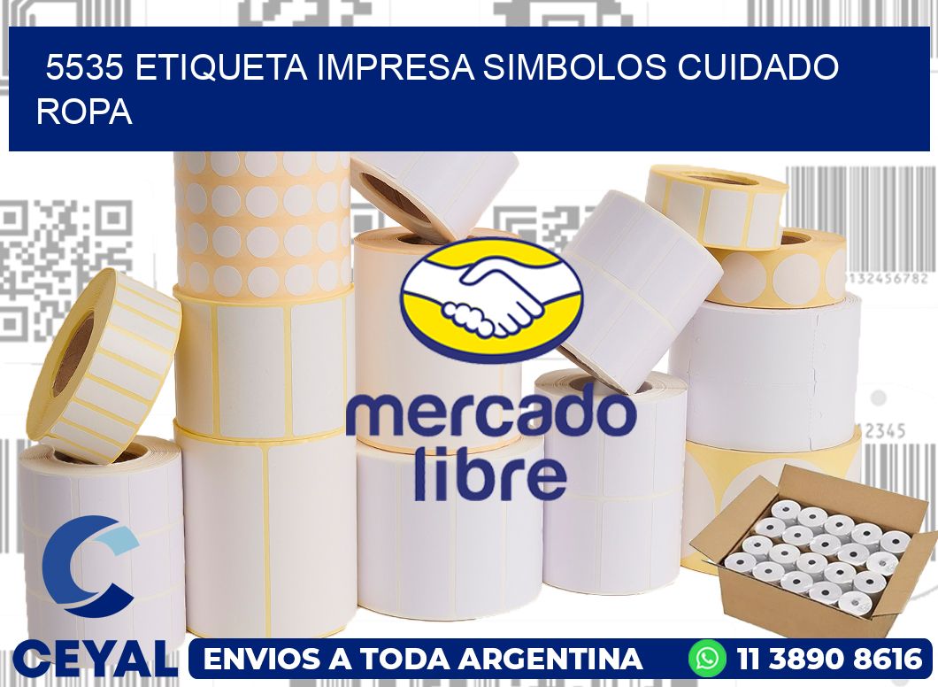 5535 ETIQUETA IMPRESA SIMBOLOS CUIDADO ROPA