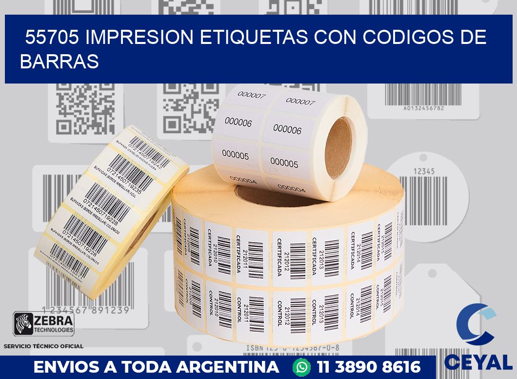 55705 IMPRESION ETIQUETAS CON CODIGOS DE BARRAS