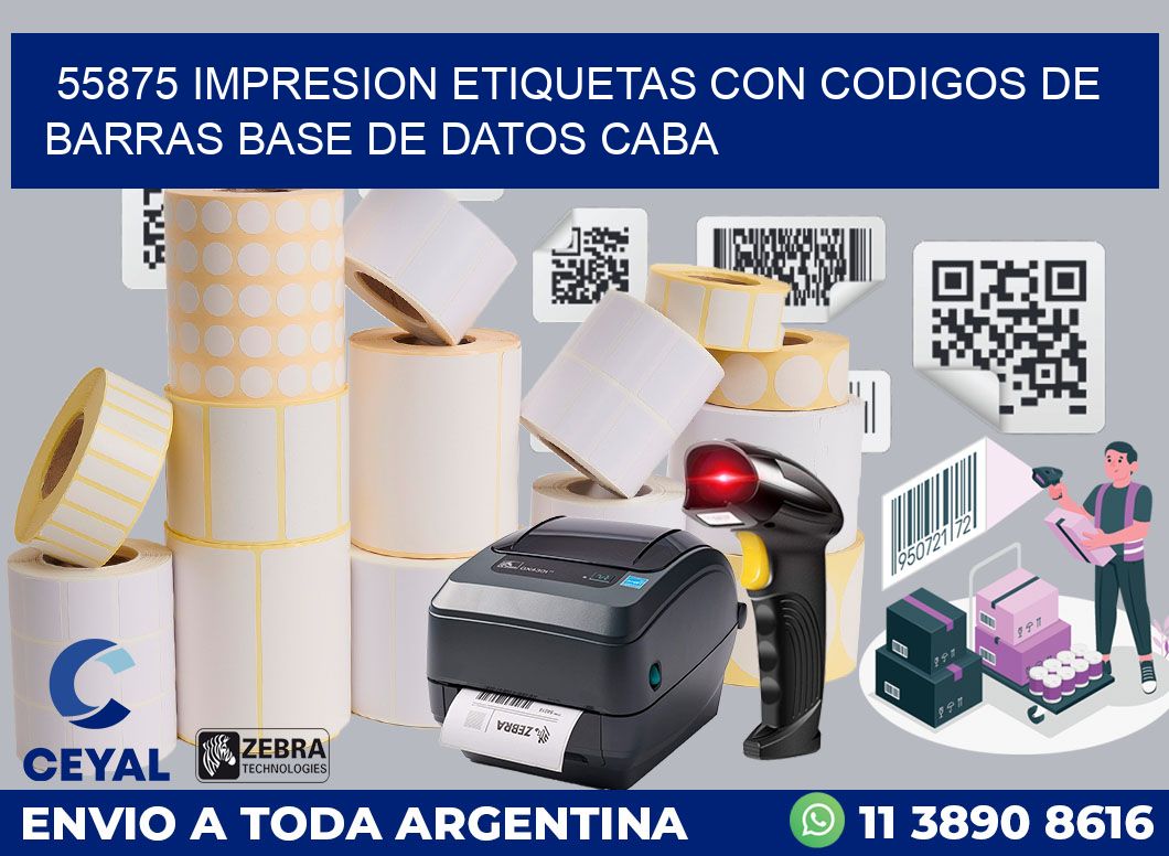 55875 IMPRESION ETIQUETAS CON CODIGOS DE BARRAS BASE DE DATOS CABA