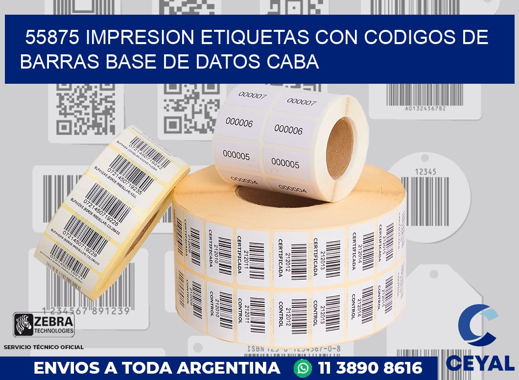55875 IMPRESION ETIQUETAS CON CODIGOS DE BARRAS BASE DE DATOS CABA