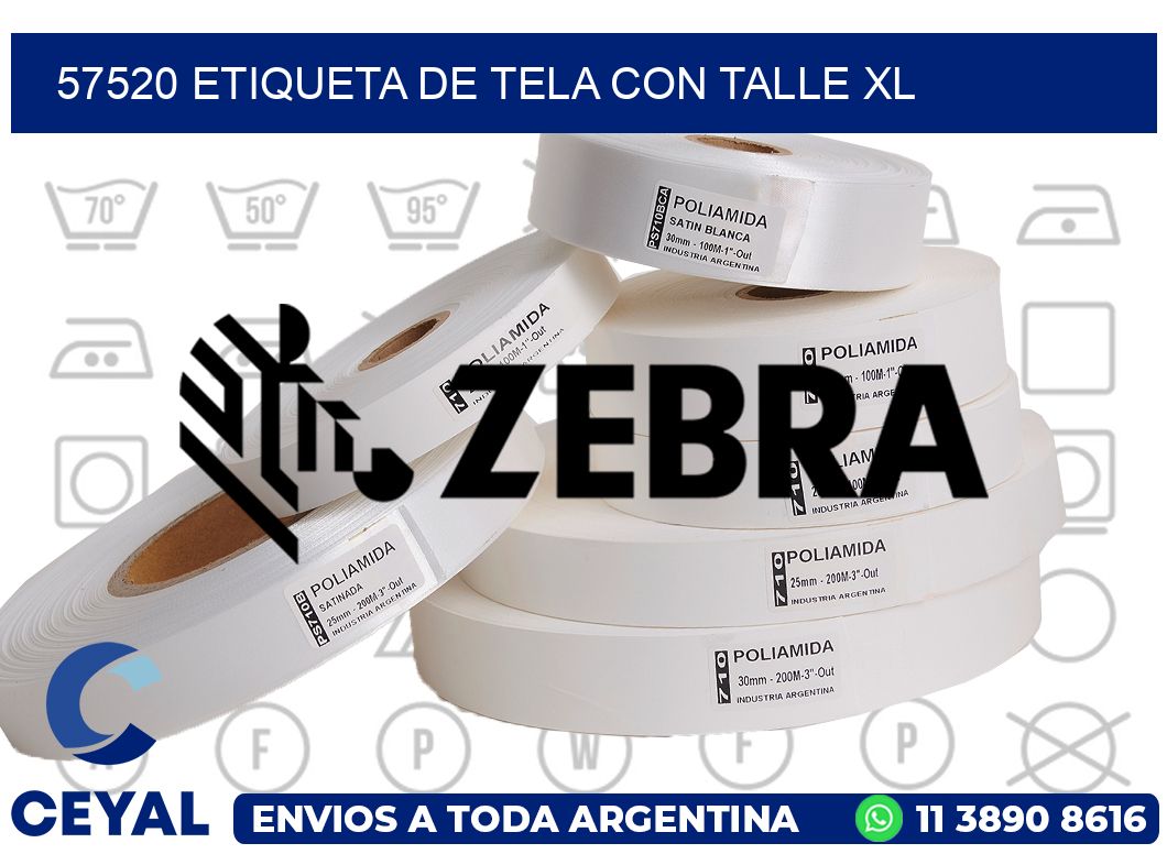 57520 ETIQUETA DE TELA CON TALLE XL