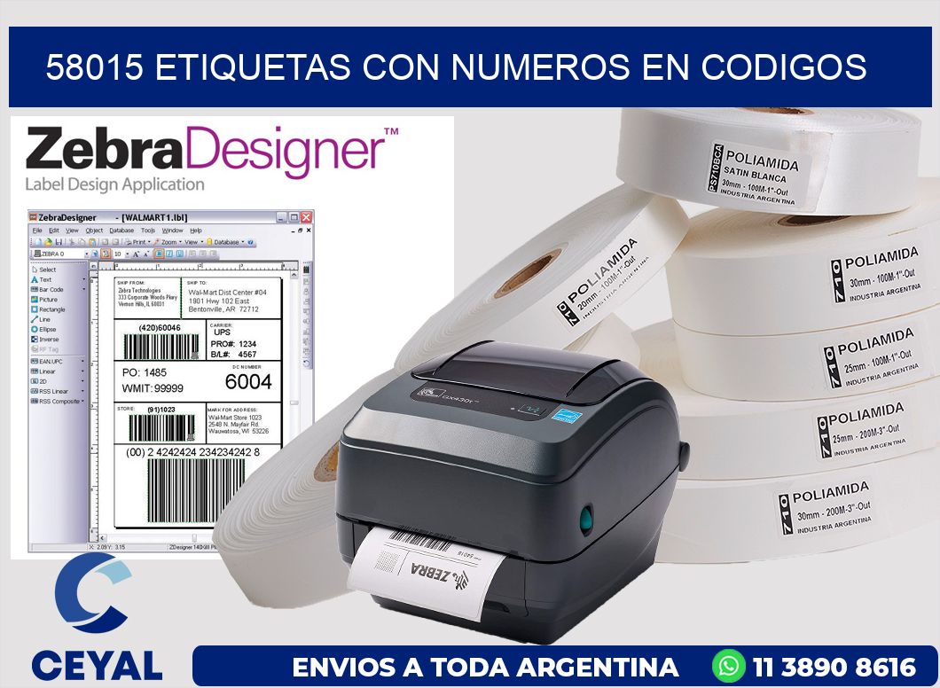 58015 ETIQUETAS CON NUMEROS EN CODIGOS