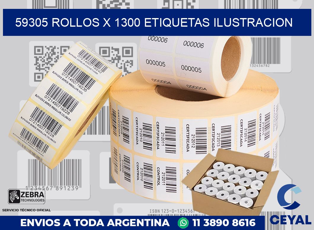 59305 Rollos x 1300 etiquetas ilustracion