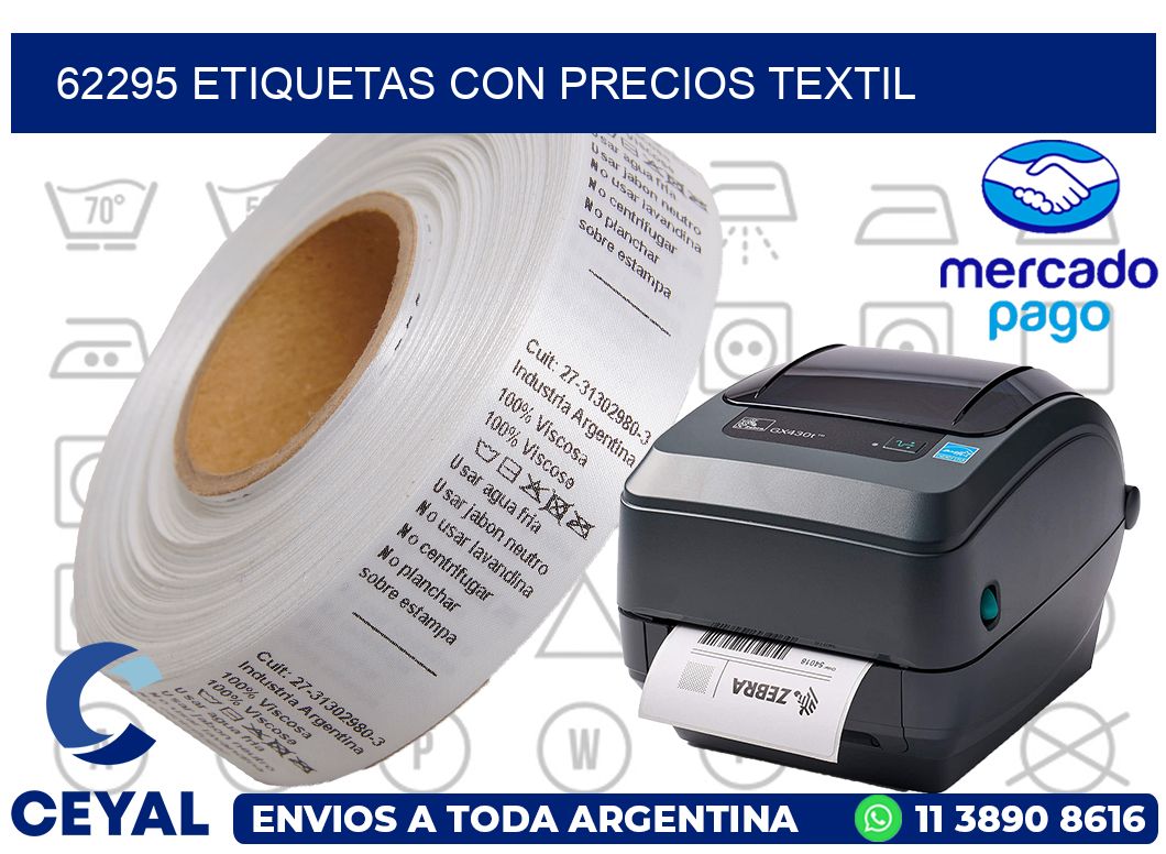 62295 ETIQUETAS CON PRECIOS TEXTIL