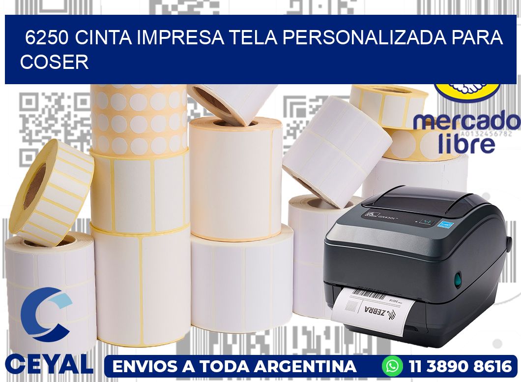 6250 CINTA IMPRESA TELA PERSONALIZADA PARA COSER