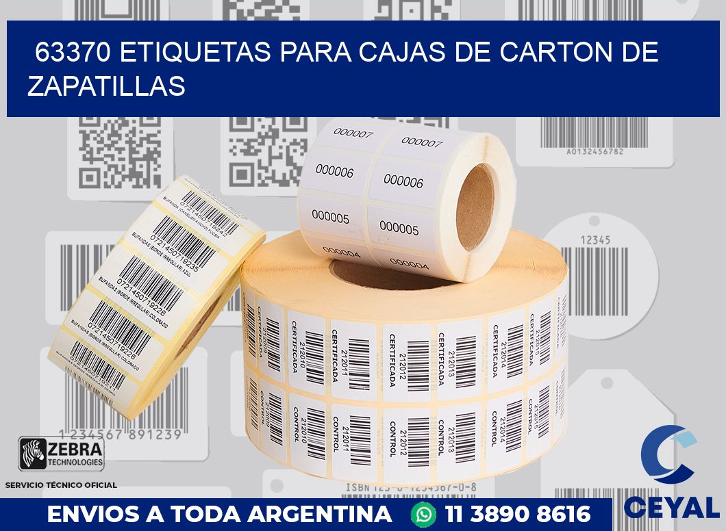63370 ETIQUETAS PARA CAJAS DE CARTON DE ZAPATILLAS