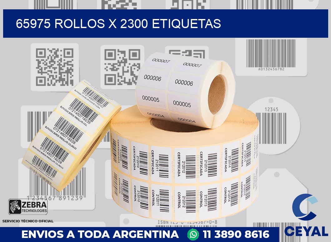 65975 Rollos x 2300 etiquetas