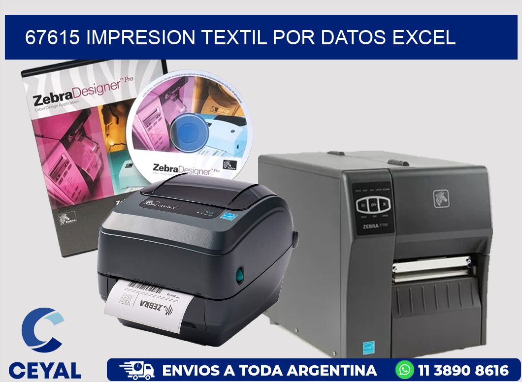 67615 IMPRESION TEXTIL POR DATOS EXCEL