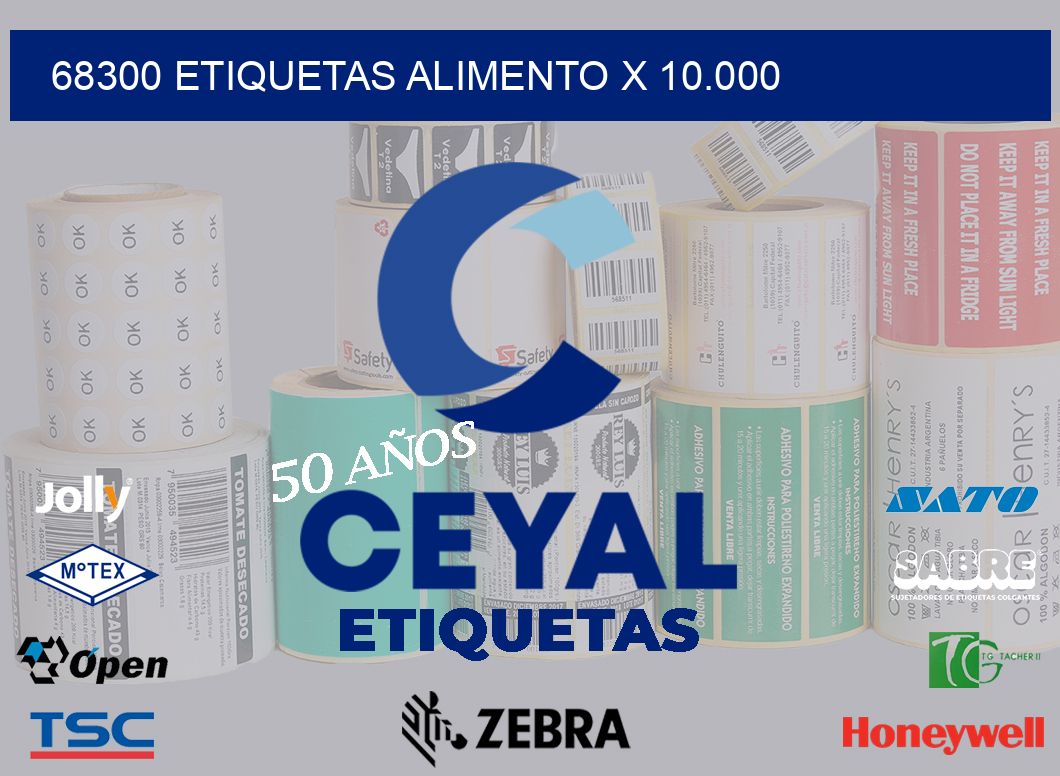 68300 etiquetas alimento x 10.000