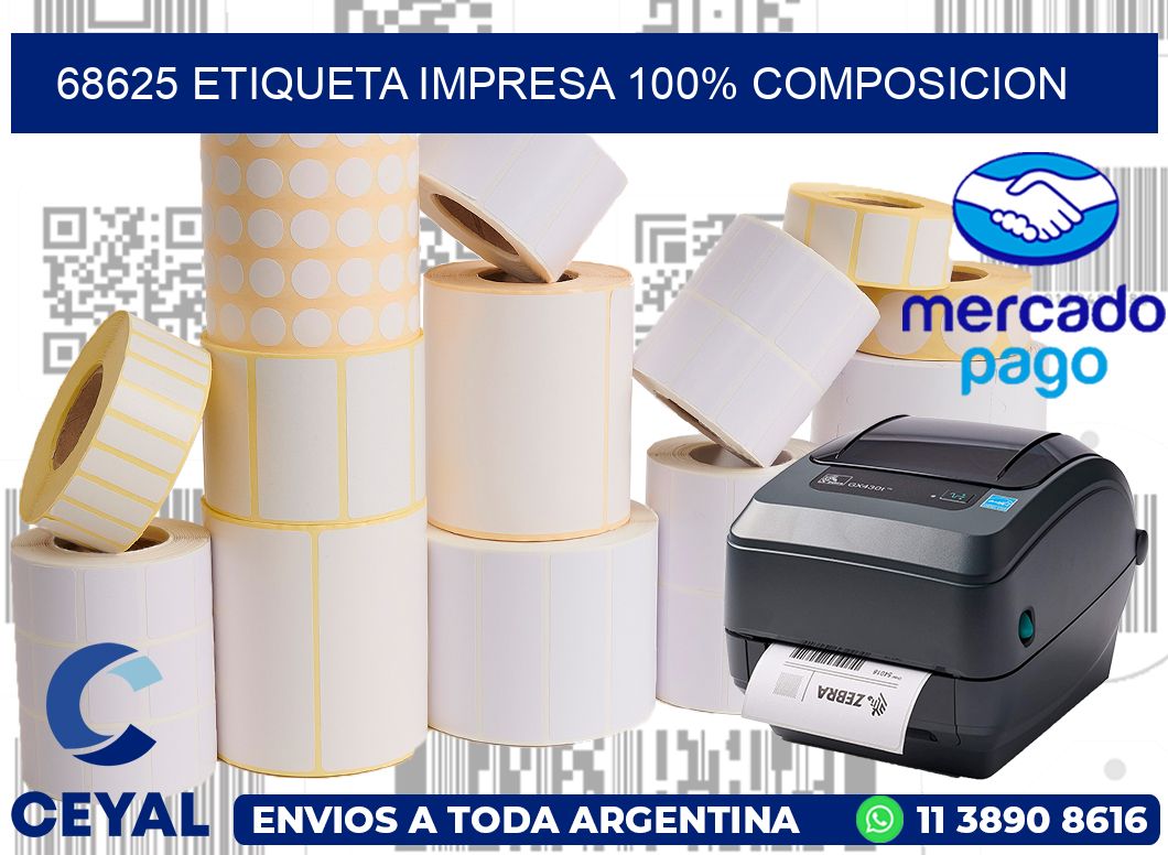 68625 ETIQUETA IMPRESA 100% COMPOSICION