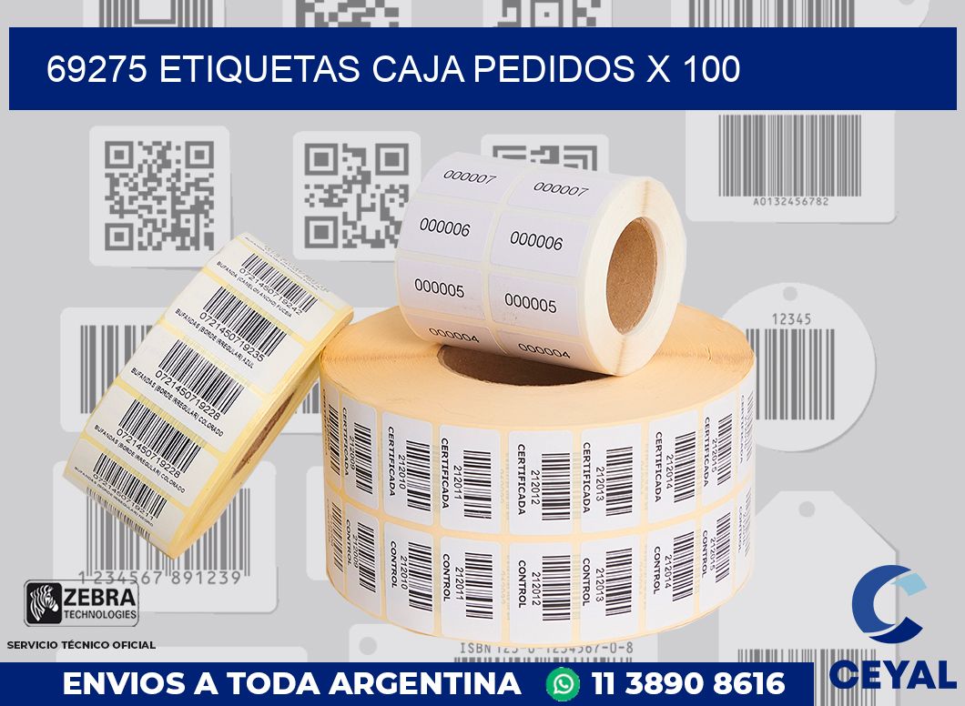 69275 etiquetas caja pedidos x 100