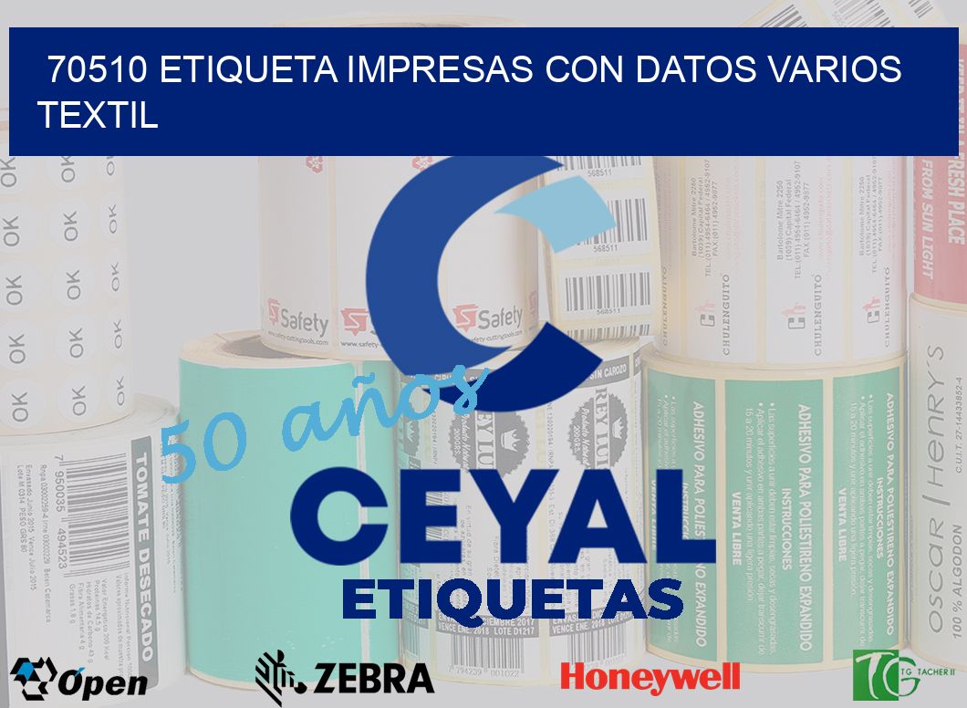 70510 ETIQUETA IMPRESAS CON DATOS VARIOS TEXTIL