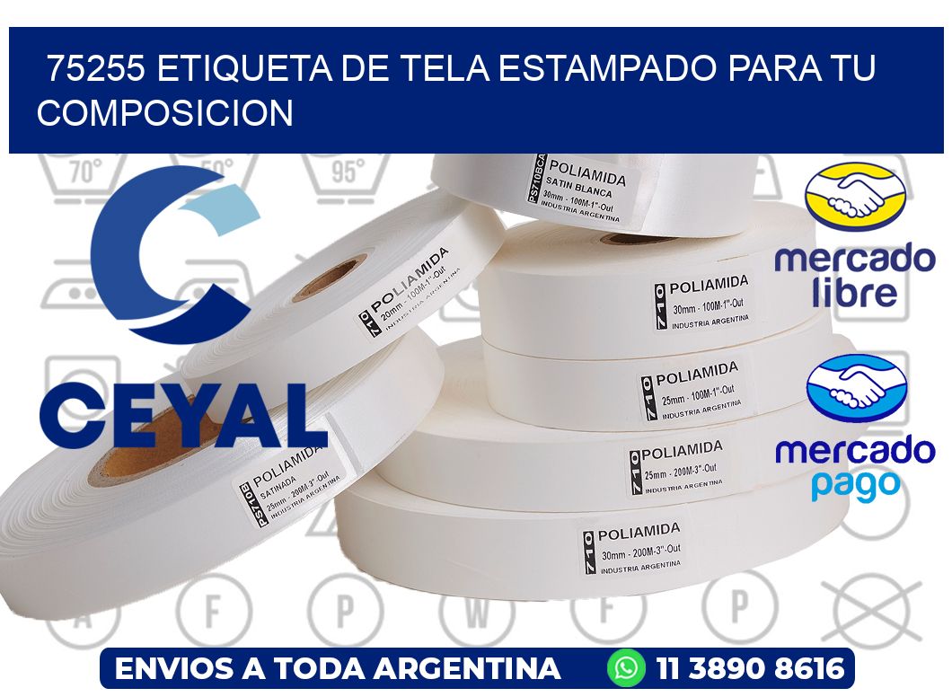 75255 ETIQUETA DE TELA ESTAMPADO PARA TU COMPOSICION