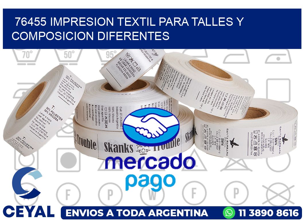 76455 IMPRESION TEXTIL PARA TALLES Y COMPOSICION DIFERENTES