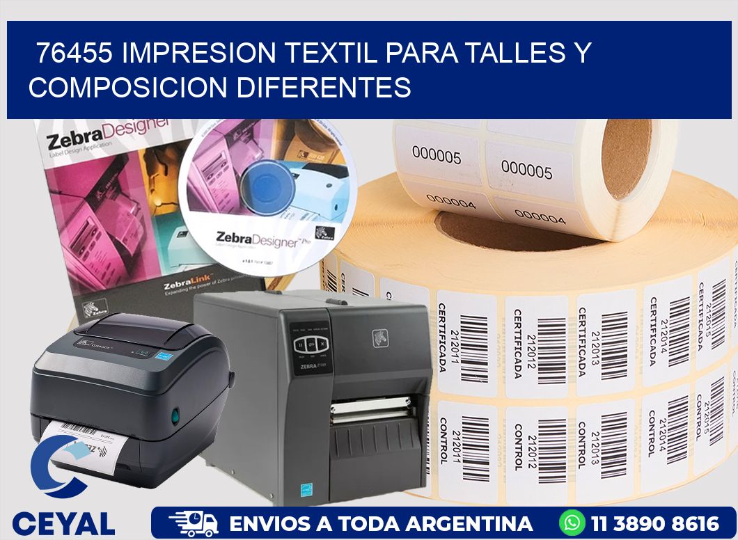 76455 IMPRESION TEXTIL PARA TALLES Y COMPOSICION DIFERENTES