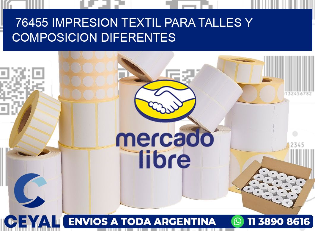 76455 IMPRESION TEXTIL PARA TALLES Y COMPOSICION DIFERENTES